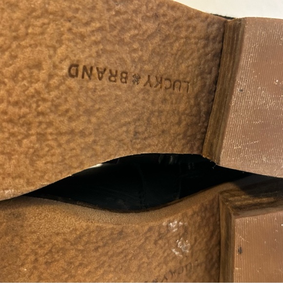 Lucky Brand Timinii black genuine leather knee high riding boots S 7.5 EU 38 - Picture 15 of 16